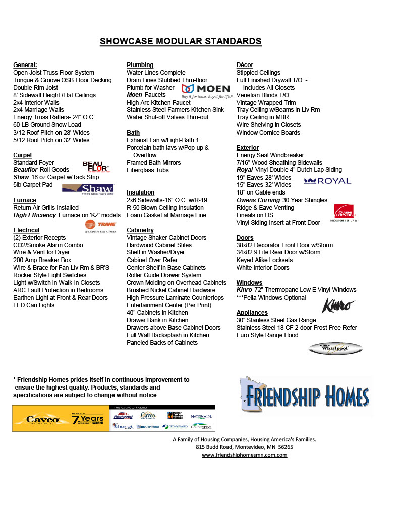 Manufactured Home Brochures Modular Homes in Montevideo, MN