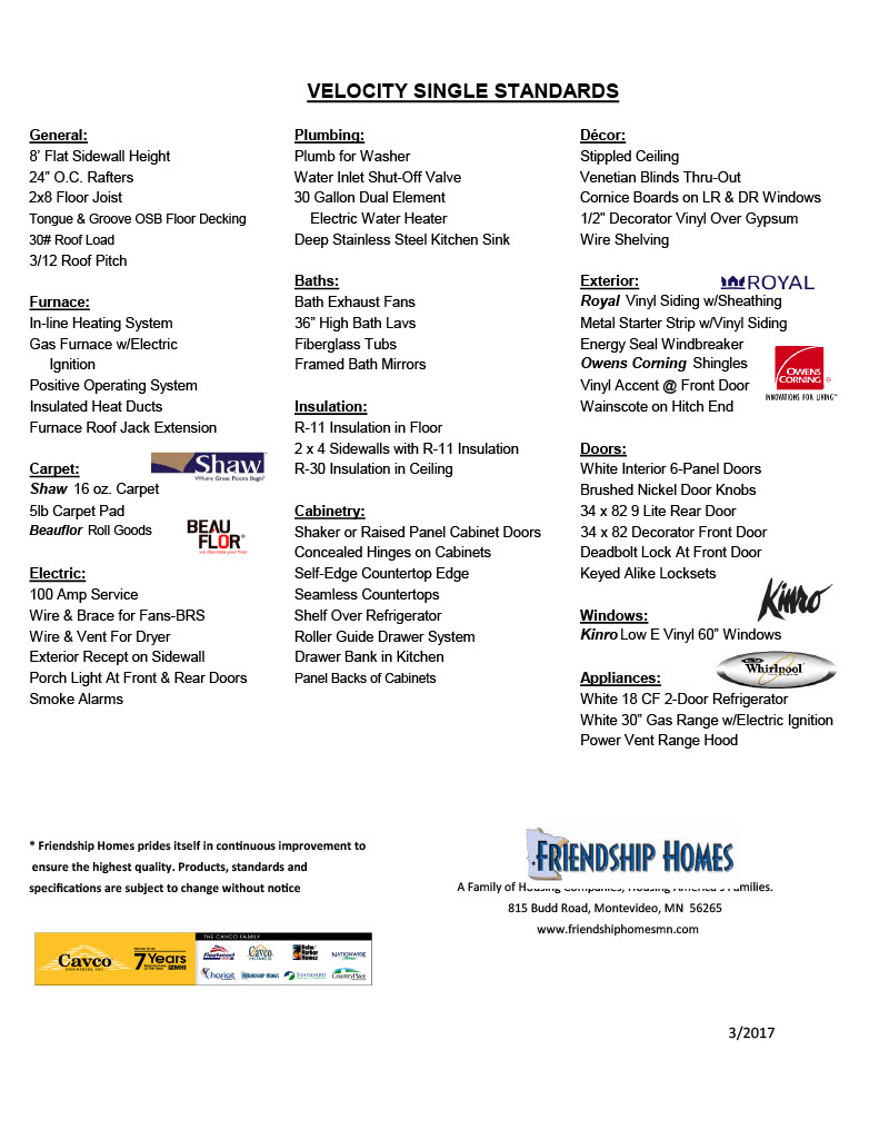 Manufactured Home Brochures Modular Homes in Montevideo, MN